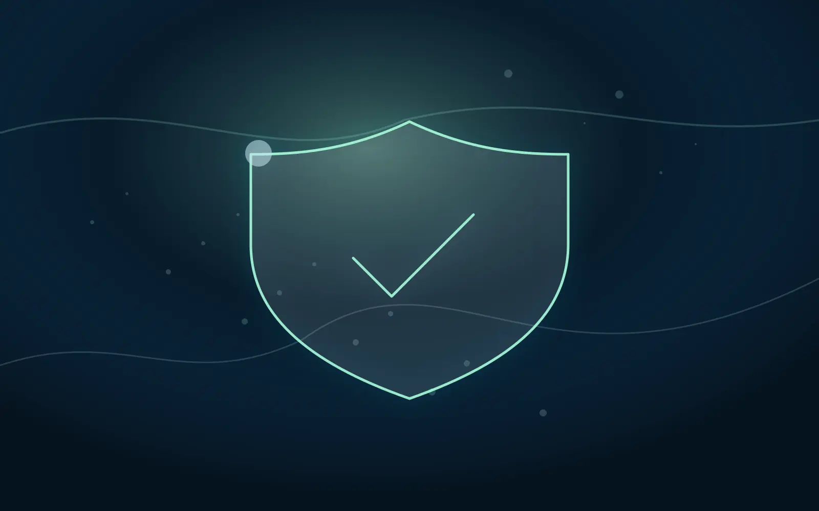 Abstract privacy map with shield, lock, and takedown path